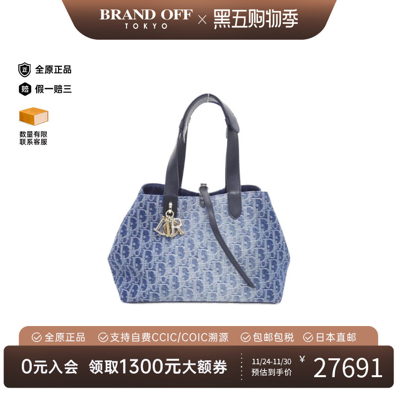 中古DIOR迪奥女包A级95新OBLIQUE Toujours Medium手提包BRANDOFF