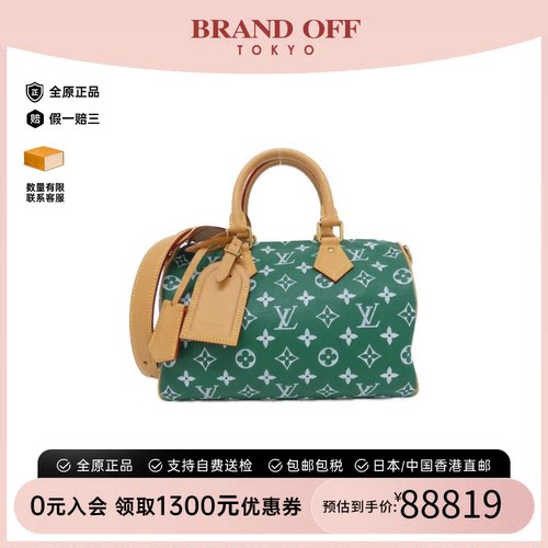 中古LV路易威登波士顿老花女包