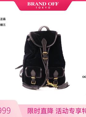 中古YSL圣罗兰女包A级95新Saint Laurent正品牛皮双肩包黑色 HK
