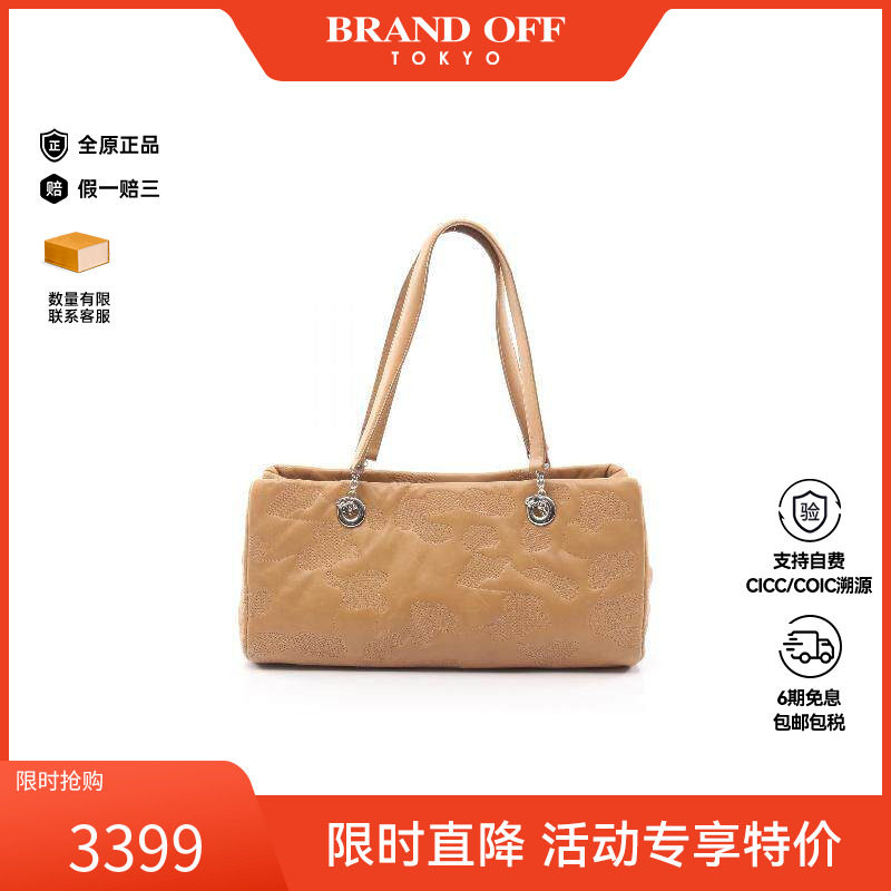 中古Cartier卡地亚女包B级9新handbag手提包牛皮手提包浅褐色正品