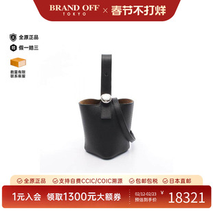 中古Loewe罗意威女包S级99新bucket水桶包牛皮斜挎包黑色正品时尚