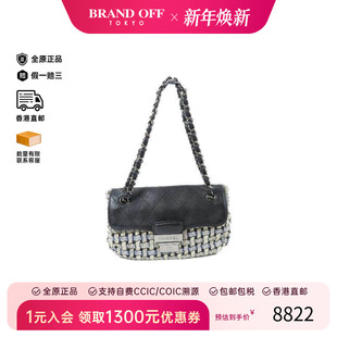 粗花呢单肩包 中古Chanel香奈儿女包9新Shoulder bag肩包呢子