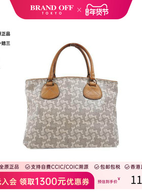 中古Celine赛琳女包C级85新Handbag手包涂层/防水帆布手提包灰色