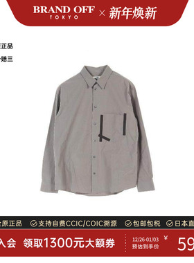 中古Hermes爱马仕男A级95新tops上衣棉上衣灰色复古经典BRANDOFF