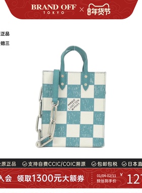 中古LV路易威登女包B级9新Sac Plat 棋盘格斜挎包正品BRANDOFF