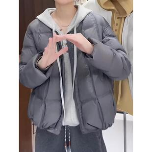 JOYIASS2025秋冬季新款女士轻薄服外套胖MM宽松显瘦百搭加厚面包