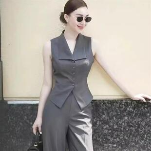 上流社会法式 BLLOUKE2025夏季 轻奢高级感女人味干练气质超火灰色