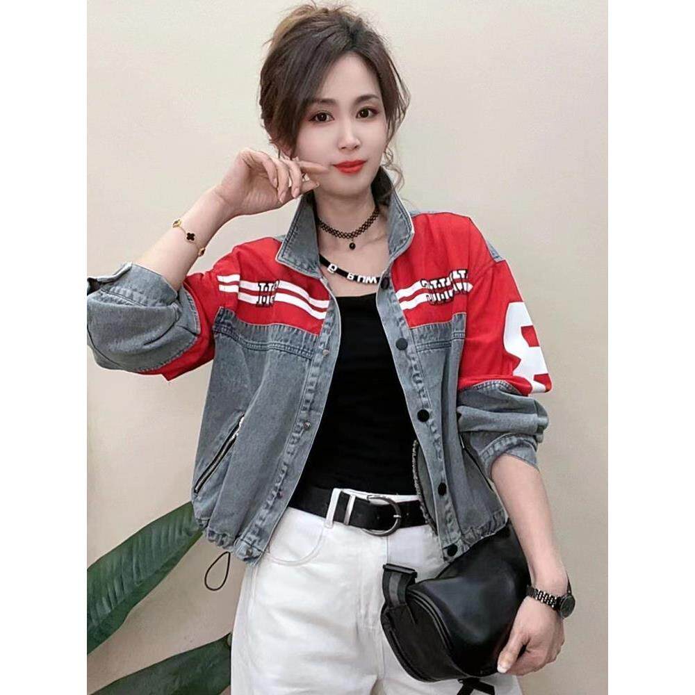 JOYIASS2025年新款港风覆古时尚拼接牛仔短外套女春秋季宽松休闲