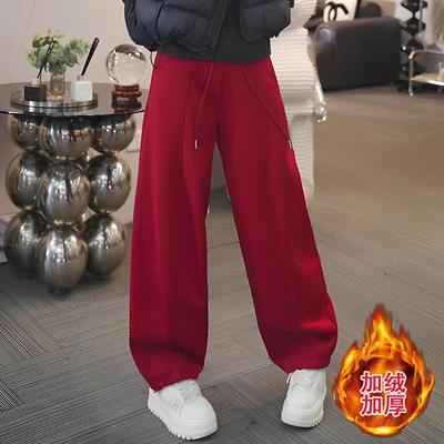 JOYIASS2025超火的加绒裤子女秋冬季小个子简约休闲加厚保暖直筒