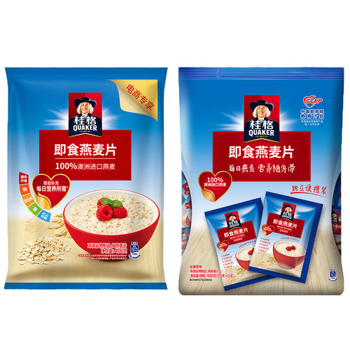 桂格490g速食早餐便携袋装燕麦片