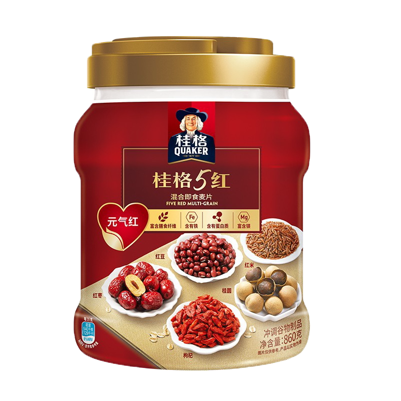 桂格罐装混合即食五红燕麦片