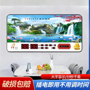 智能墙壁挂钟数码 新款 万年历客厅静音插电日历家用夜光电子时钟表