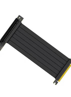 PCIE4.0X16显卡延长线黑白色90度竖平装转接板itx支架双反向高速
