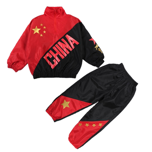 少儿元旦街舞潮服秋冬嘻哈宽松hiphop套装男女童架子鼓舞台演出服