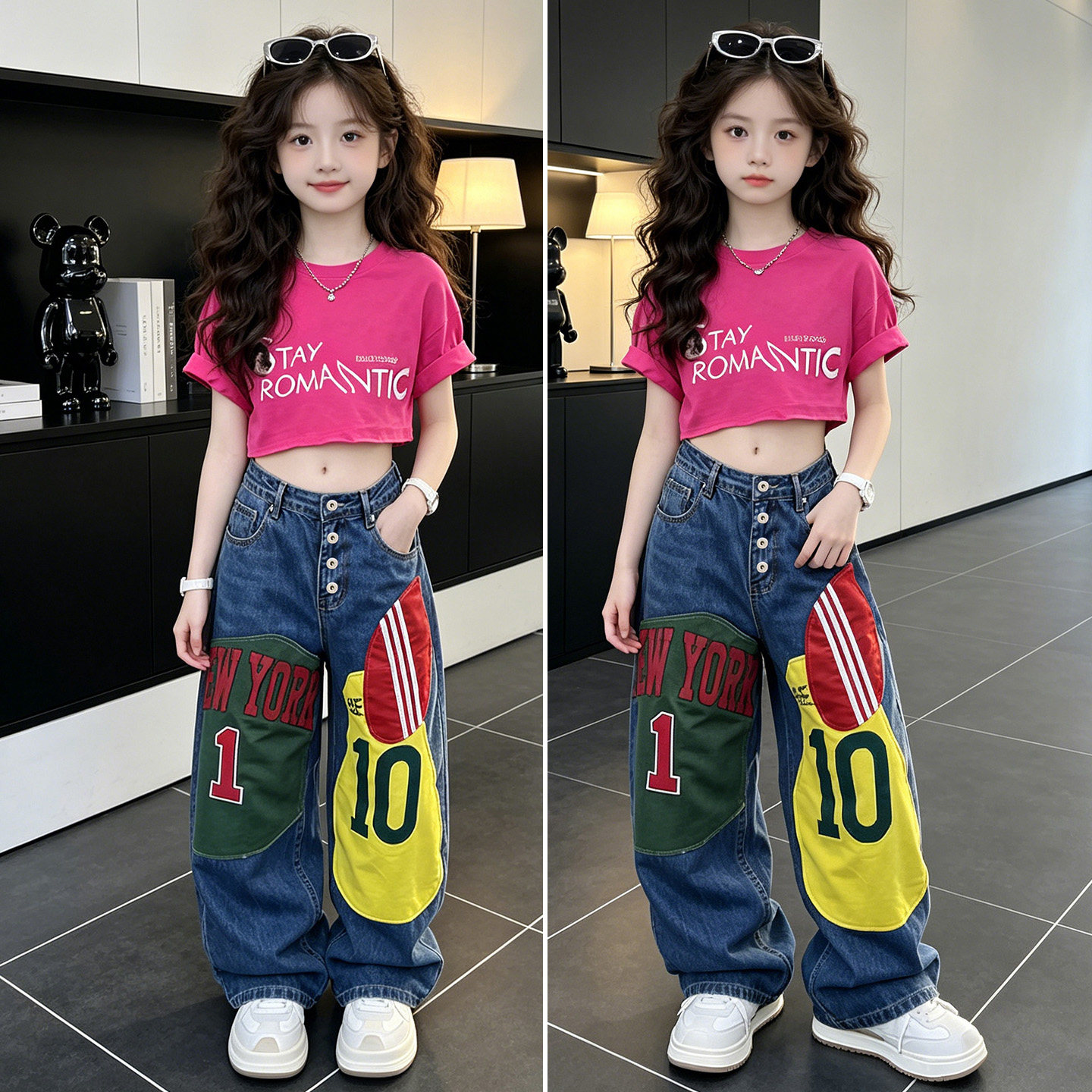 2026新款女童爵士舞露脐演出服