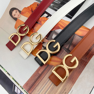 字母DG2.5按扣女士腰带百搭时尚OL皮带女高级感装饰腰带西装裤带