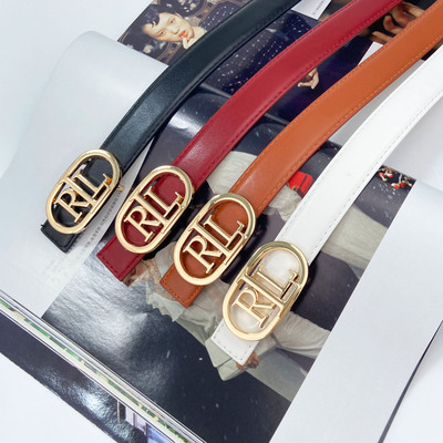 新女士腰带椭圆字母RLL按扣腰带百搭时尚女裤两种带身多颜色现货