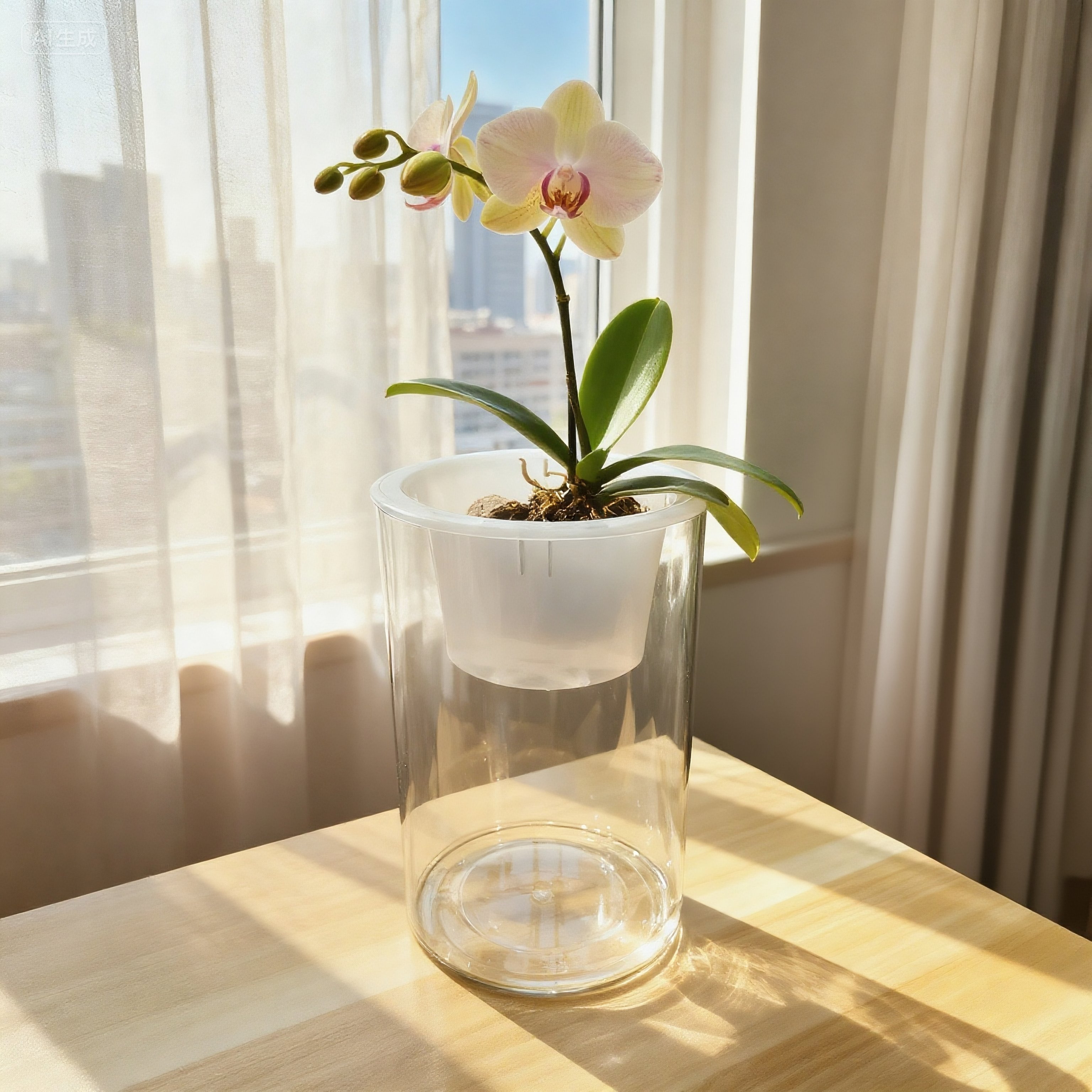 蝴蝶兰水培器皿套装干净小清新ins风绿植桌面养护简单