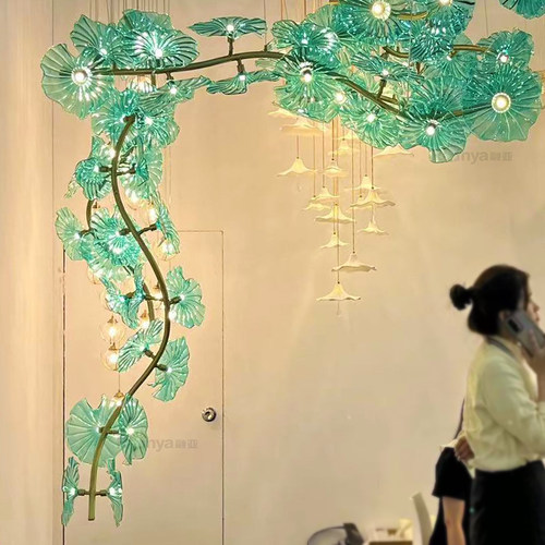 花形艺术玻璃吊灯酒店别墅
