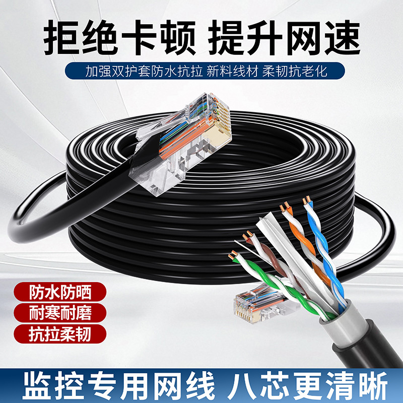 网线家用千兆超6六类5类高速电脑成品路由器连接线宽带网络对接头