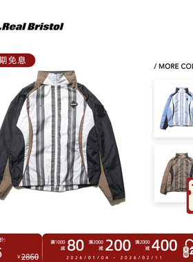 F.C.Real Bristol 25FW 复古运动条纹撞色拼接连帽运动夹克外套