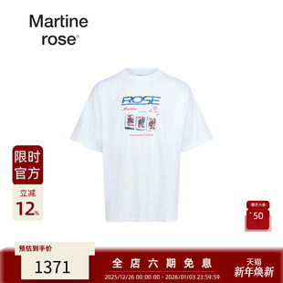 T恤男女同款 MARTINE 扑克牌印花休闲宽松圆领短袖 25FW ROSE