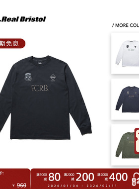 F.C.Real Bristol 25FW 复古休闲徽章字母纯棉平纹针织长袖T恤