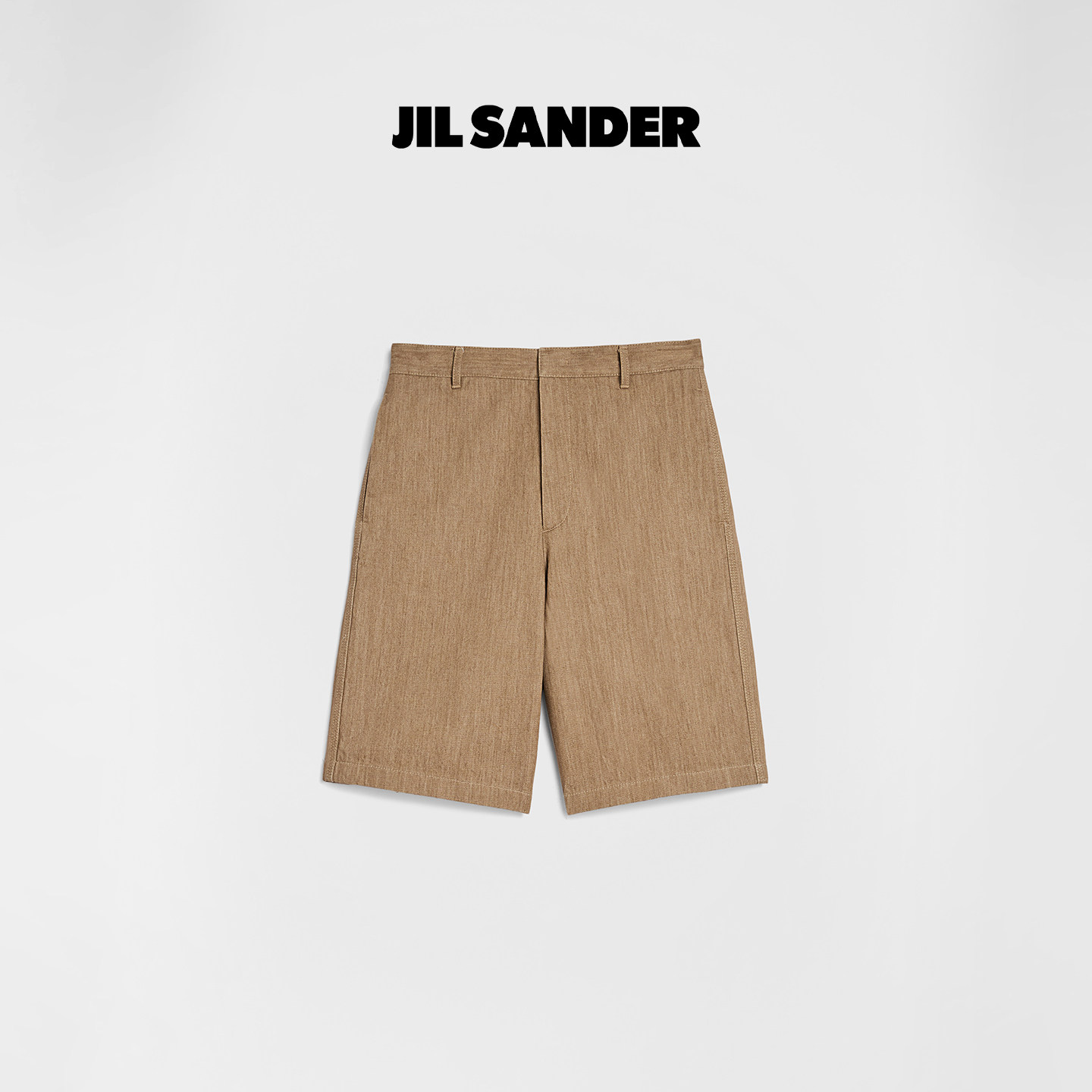 【授权正品】JIL SANDER  隐形纽扣拉链纯棉直筒水洗牛仔短裤
