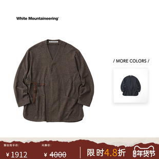 White Mountaineering 25FW 白山 羊毛混纺格纹面料日式道袍衬衫
