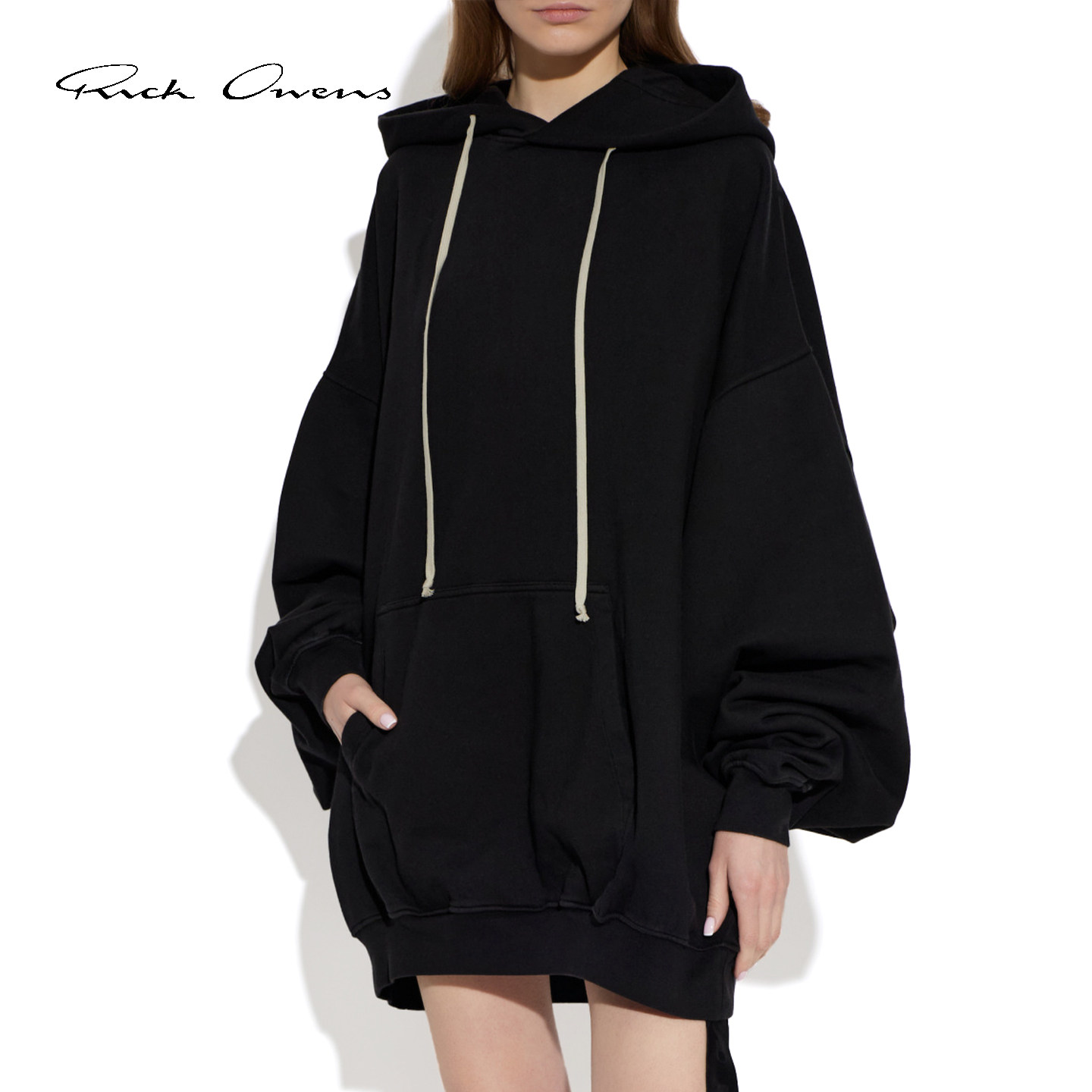 【暗黑先锋】RICK OWENS RO 26SS颓废风蝙蝠袖宽松抽绳连帽衫卫衣