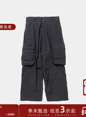 MEANSWHILE  秋季男士日系户外功能多口袋休闲裤滑雪宽松尼龙长裤