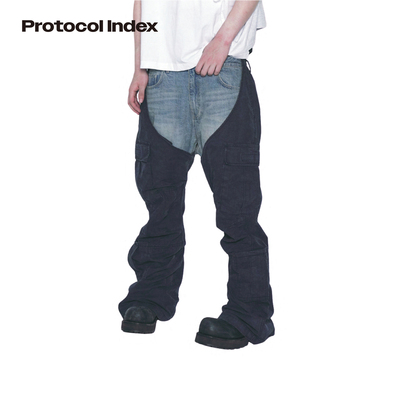 PROTOCOLINDEX叠穿牛仔休闲裤