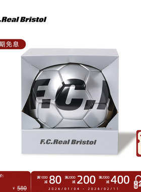 F.C.Real Bristol 25FW F.C.R.B.球队黑色字母标识金属银足球