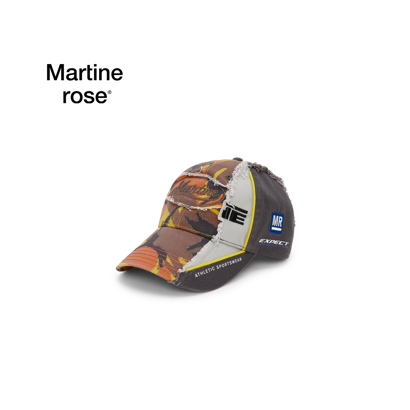 MARTINEROSE迷彩拼接毛边棒球帽图片