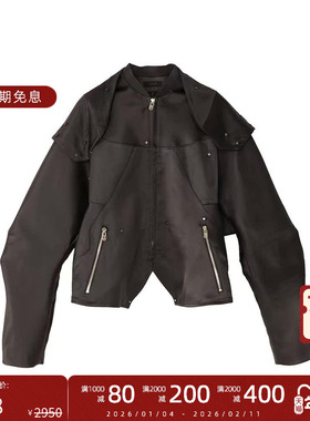 The Revelatory Story 排扣可拆高领高街潮流短款暗黑风蝙蝠夹克