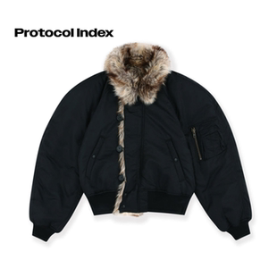 街头复古夸张毛领两面穿飞行夹克棉服外套 25FW protocol index