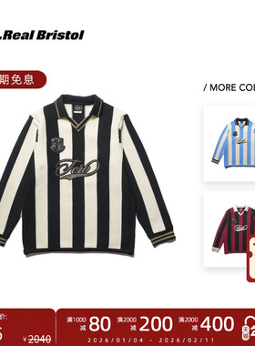 F.C.Real Bristol 25FW 日潮足球俱乐部撞色条纹徽章针织长袖毛衣