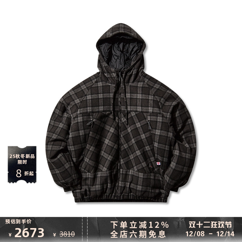 ROA25FW羊毛填充格纹夹克