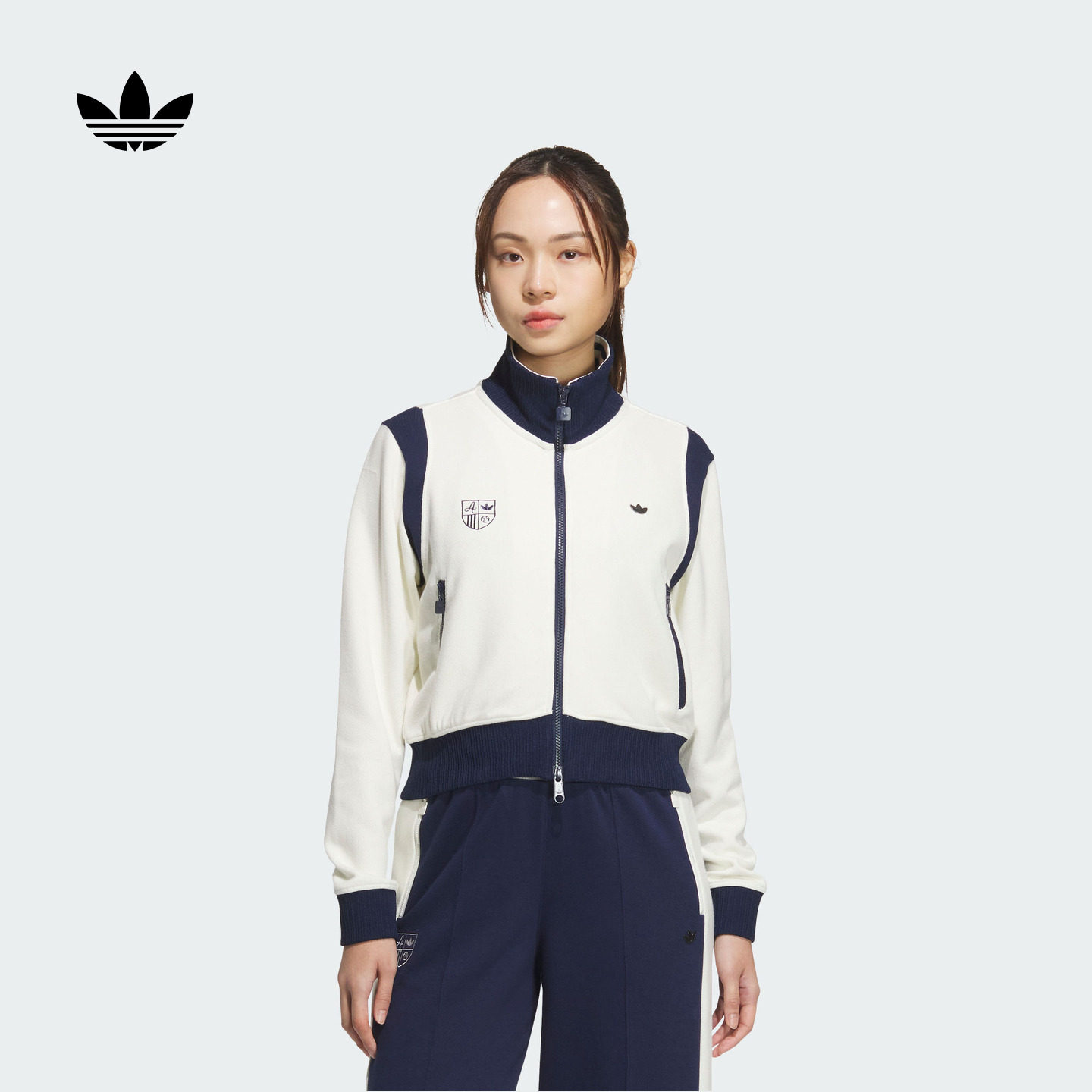 马思纯同款复古立领外套女adidas Originals阿迪达斯三叶草,运动服/休闲服装,运动茄克/外套,淘宝优惠券,粉丝福利购,淘宝优惠卷