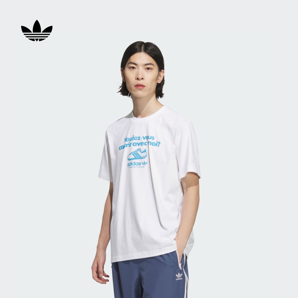 阿迪达斯三叶草男纯棉圆领短袖T