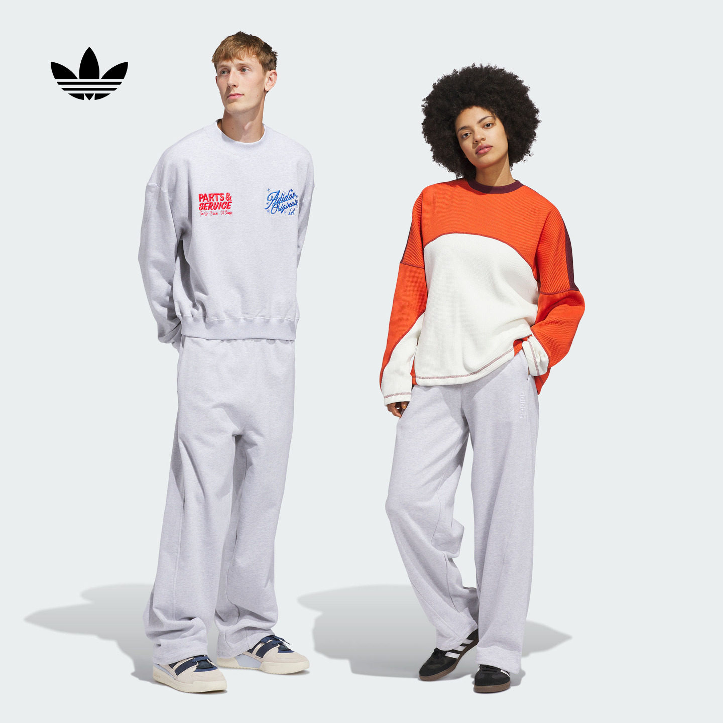 纯棉宽松阔腿直筒运动裤男女秋季adidas Originals阿迪达斯三叶草,运动服/休闲服装,运动长裤,淘宝优惠券,粉丝福利购,淘宝优惠卷