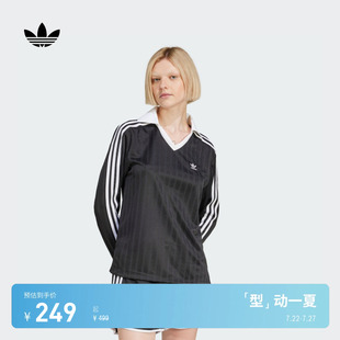 POLO衫 春季 复古运动长袖 女装 Originals阿迪达斯三叶草 新款 adidas