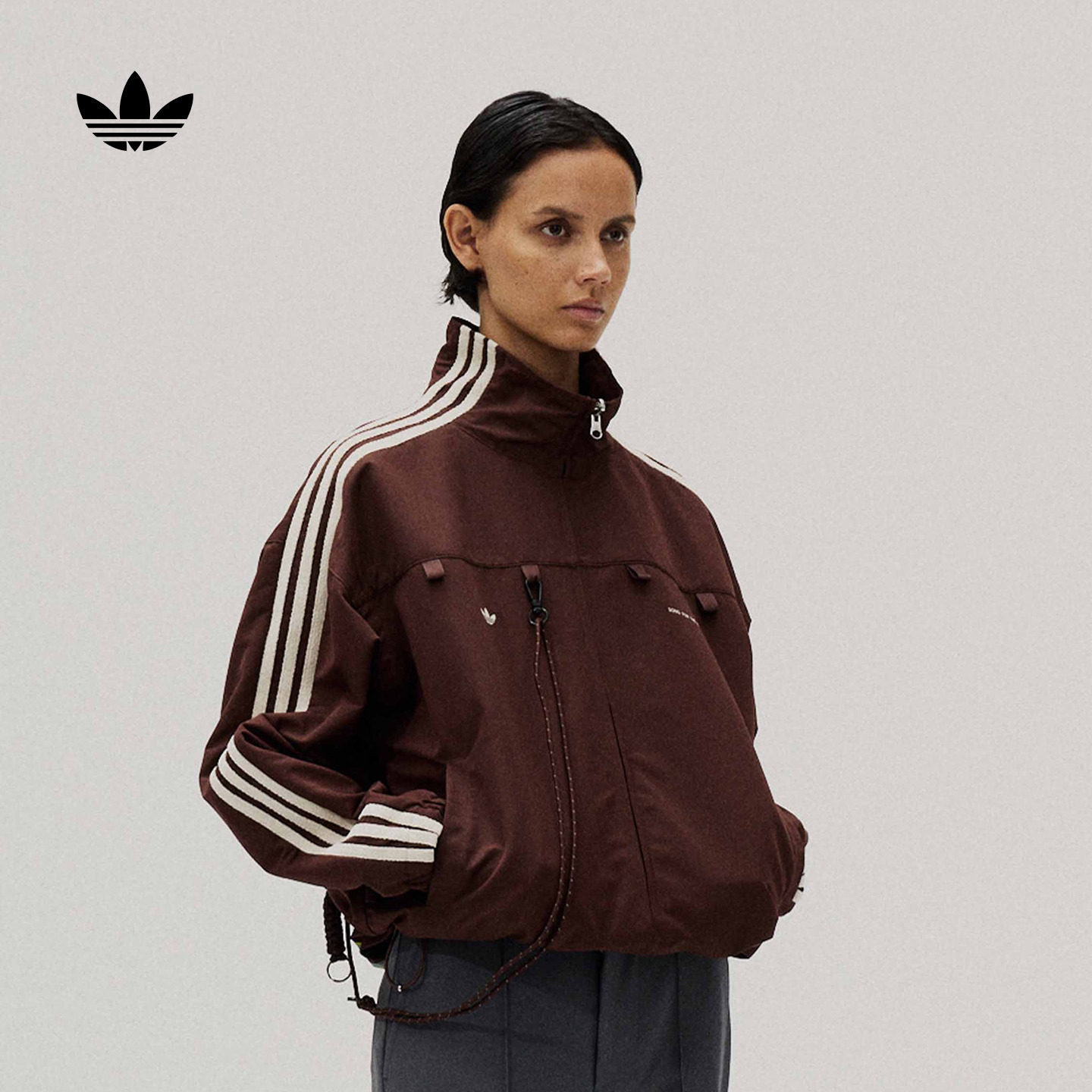 SFTM联名挂绳梭织运动夹克外套男女新款adidas阿迪达斯三叶草官方