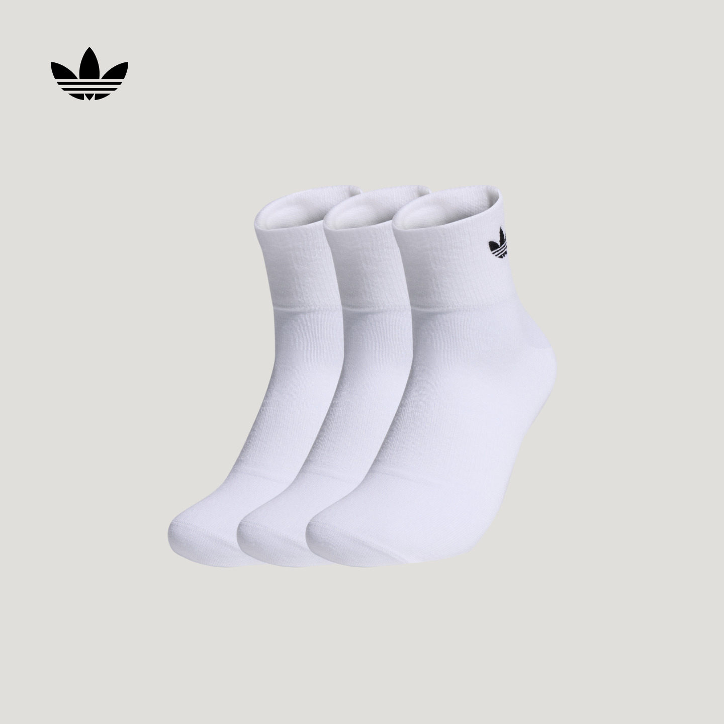 三双装简约舒适短款袜子男女adidas Originals阿迪达斯三叶草