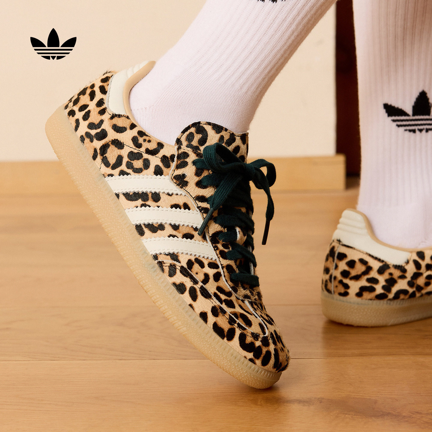 「T头鞋」SAMBA OG 复古豹纹板鞋德训鞋女adidas 阿迪达斯三叶草,运动鞋new,板鞋,淘宝优惠券,粉丝福利购,淘宝优惠卷