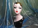 Окрашенный ретро манекен головы, модный парик, шапка, аксессуар, ожерелье, стенд