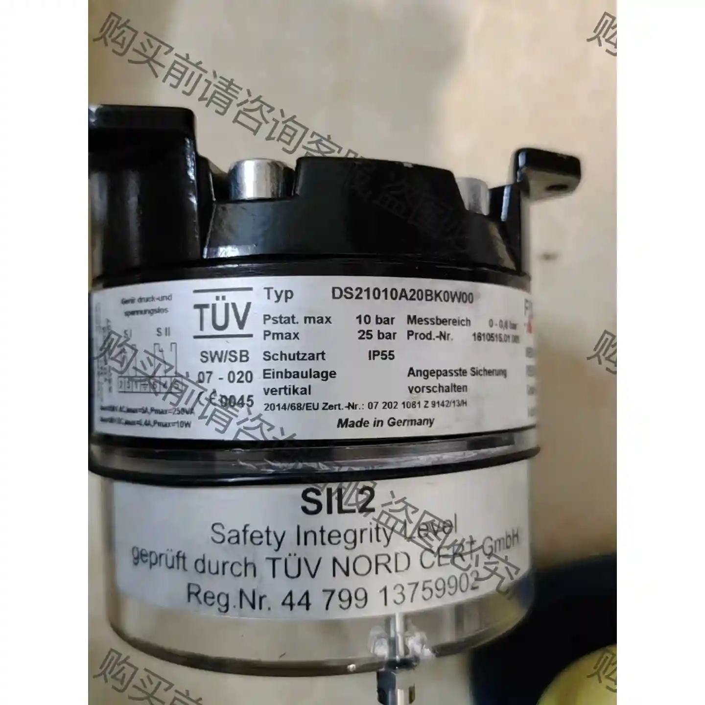 FISCHER DS21010A21BK0000压差开关.工 议价再拍 拆机件