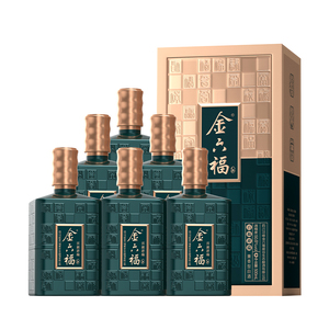 金六福百福祥瑞绿50.8度500ml*6兼香型白酒整箱婚宴送礼高档礼盒