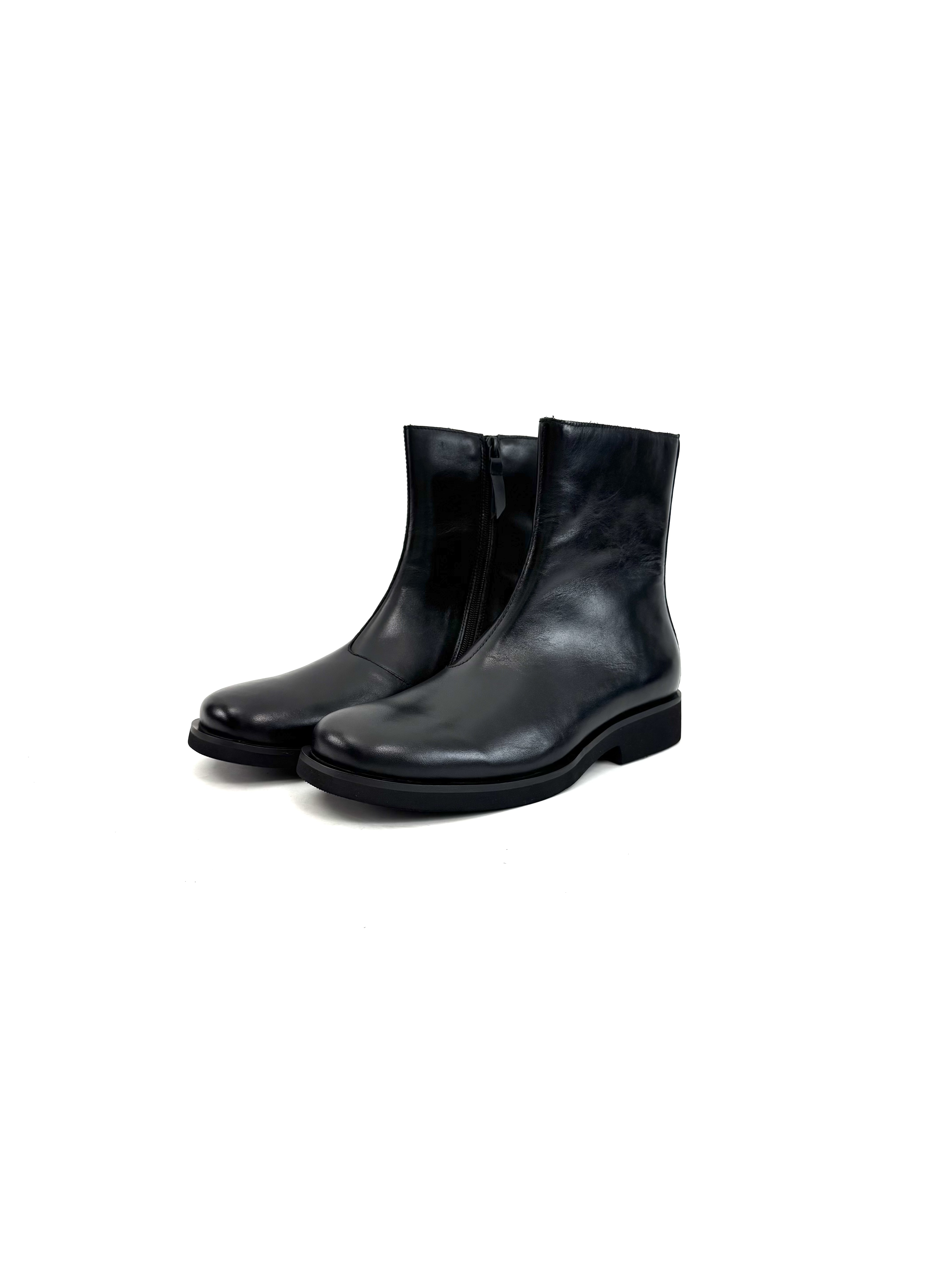 thumbnail for Kriisa "ration" "02" OL style tire cowhide vintage square toe high-top Chelsea boots