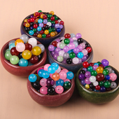 烤漆圆珠混装 diy玻璃圆珠散珠手工饰品自制步摇发簪材料配件零件